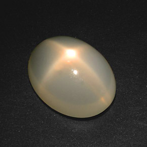 18.57캐럿 천연 크림 스타 문스톤, 타원형 컷, 19.1×14.7 mm, 투명한