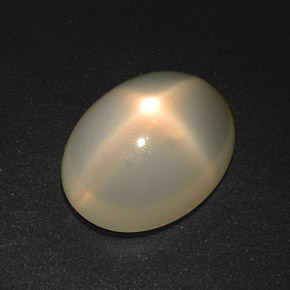 18.57캐럿 천연 크림 스타 문스톤, 타원형 컷, 19.1×14.7 mm, 투명한