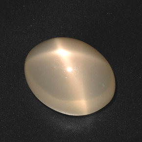 17.40캐럿 천연 오렌지 크림 스타 문스톤, 타원형 컷, 17.7×13.7 mm, 투명한