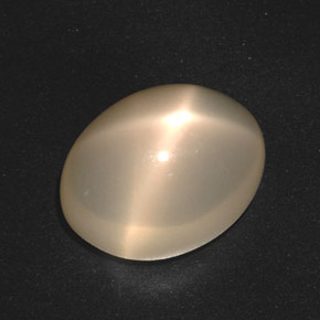 17.40캐럿 천연 오렌지 크림 스타 문스톤, 타원형 컷, 17.7×13.7 mm, 투명한