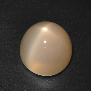 21.40캐럿 천연 오렌지 크림 스타 문스톤, 라운드 컷, 15.12 mm, 투명한
