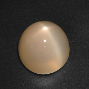 21.40캐럿 천연 오렌지 크림 스타 문스톤, 라운드 컷, 15.12 mm, 투명한