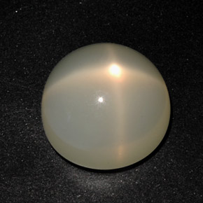 12.96캐럿 천연 오렌지 크림 스타 문스톤, 투명한, 14.21 mm, 투명/반투명