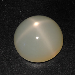 11.31캐럿 천연 크림 스타 문스톤, 라운드 컷, 14.56 mm, 투명한