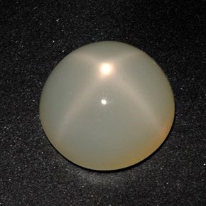 11.31캐럿 천연 크림 스타 문스톤, 라운드 컷, 14.56 mm, 투명한