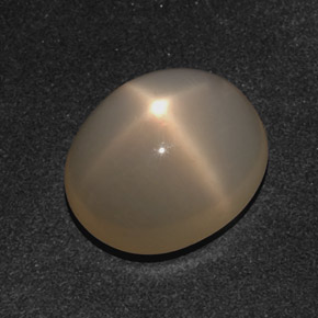 10.21캐럿 천연 오렌지 크림 스타 문스톤, 타원형 컷, 15.3×13 mm, 투명한