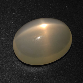 10.01캐럿 천연 오렌지 크림 스타 문스톤, 타원형 컷, 15.8×12.3 mm, 투명한