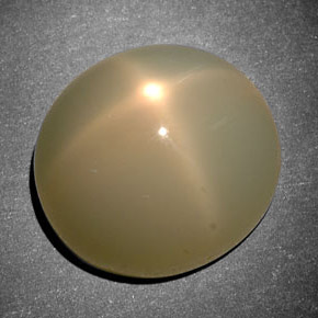 11.42캐럿 천연 크림 스타 문스톤, 타원형 컷, 13.8×12.6 mm, 투명한