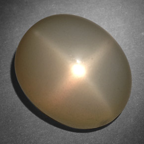 26.57캐럿 천연 크림 스타 문스톤, 타원형 컷, 17.2×14.1 mm, 투명한