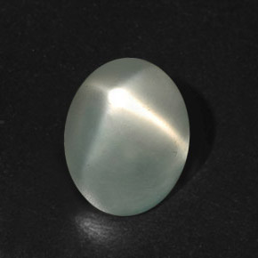 8.09캐럿 천연 라이트 그린 스타 문스톤, 타원형 컷, 11.2×10.1 mm, 투명한