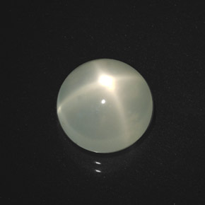 5.20캐럿 천연 크림 스타 문스톤, 라운드 컷, 10.81 mm, 투명한