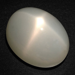 27.18캐럿 천연 크림 스타 문스톤, 타원형 컷, 18.9×14.3 mm, 투명한