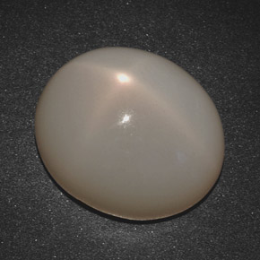 20.07캐럿 천연 크림 스타 문스톤, 타원형 컷, 18×15.5 mm, 투명한