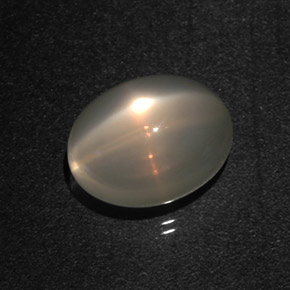 7.22캐럿 천연 오렌지 크림 스타 문스톤, 타원형 컷, 12.9×9.8 mm, 투명한