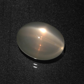 7.22캐럿 천연 오렌지 크림 스타 문스톤, 타원형 컷, 12.9×9.8 mm, 투명한