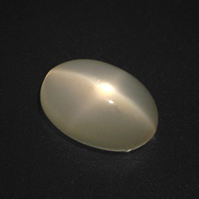 5.89캐럿 천연 크림 스타 문스톤, 타원형 컷, 13.4×9.1 mm, 투명한