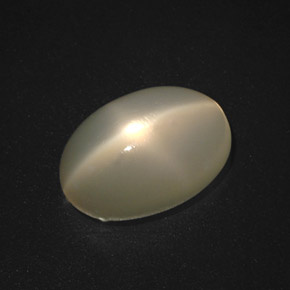 5.89캐럿 천연 크림 스타 문스톤, 타원형 컷, 13.4×9.1 mm, 투명한