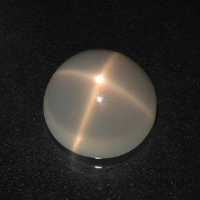 3.04캐럿 천연 크림 스타 문스톤, 라운드 컷, 9.05 mm, 투명한