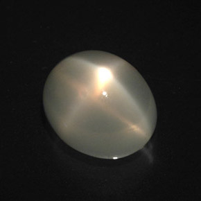 4.07캐럿 천연 크림 스타 문스톤, 타원형 컷, 10×8.4 mm, 투명한