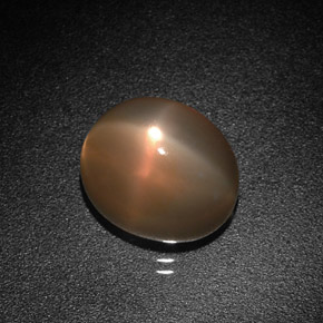4.98캐럿 천연 크림 피치 스타 문스톤, 타원형 컷, 10.4×8.8 mm, 투명한