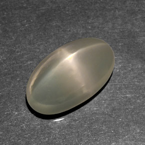 9.37캐럿 천연 크림 스타 문스톤, 투명한, 16×9 mm, 투명/반투명