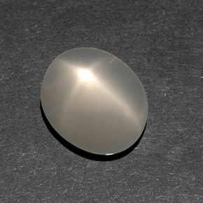 6.82캐럿 천연 화이트 스타 문스톤, 투명한, 13.5×11.2 mm, 투명/반투명