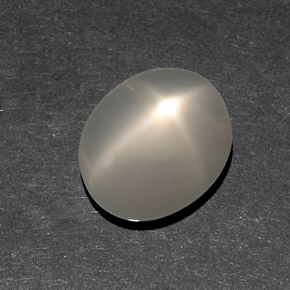 6.82캐럿 천연 화이트 스타 문스톤, 투명한, 13.5×11.2 mm, 투명/반투명