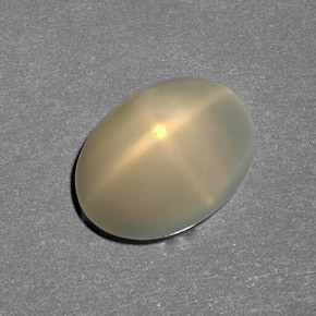6.80캐럿 천연 크림 스타 문스톤, 투명한, 14.6×10.8 mm, 투명/반투명