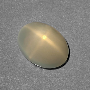 6.80캐럿 천연 크림 스타 문스톤, 투명한, 14.6×10.8 mm, 투명/반투명