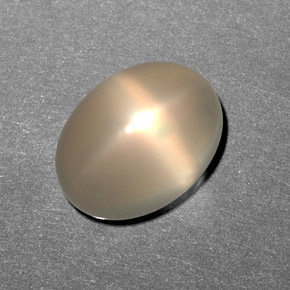 10.79캐럿 천연 크림 스타 문스톤, 투명한, 15×11.2 mm, 투명/반투명
