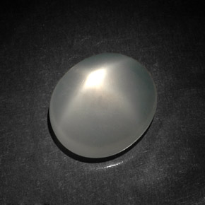 5.87캐럿 천연 화이트 스타 문스톤, 투명한, 13.4×11.5 mm, 투명/반투명