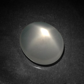 5.87캐럿 천연 화이트 스타 문스톤, 투명한, 13.4×11.5 mm, 투명/반투명