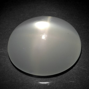 6.08캐럿 천연 화이트 스타 문스톤, 투명한, 12.6×12.5 mm, 투명/반투명