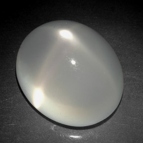 6.08캐럿 천연 화이트 스타 문스톤, 투명한, 12.6×12.5 mm, 투명/반투명
