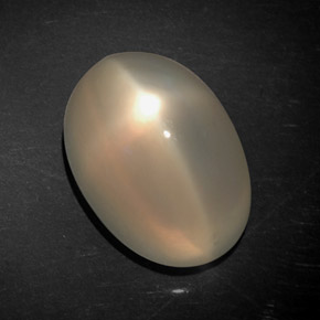 7.21캐럿 천연 오렌지 크림 스타 문스톤, 투명한, 13.2×9.2 mm, 투명/반투명