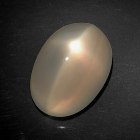 7.21캐럿 천연 오렌지 크림 스타 문스톤, 투명한, 13.2×9.2 mm, 투명/반투명