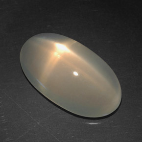 4.83캐럿 천연 크림 스타 문스톤, 투명한, 14.9×8.3 mm, 투명/반투명