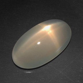 4.83캐럿 천연 크림 스타 문스톤, 투명한, 14.9×8.3 mm, 투명/반투명