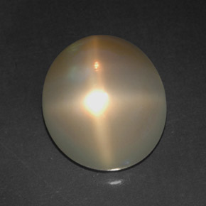 4.91캐럿 천연 오렌지 크림 스타 문스톤, 투명한, 10.9×9.7 mm, 투명/반투명