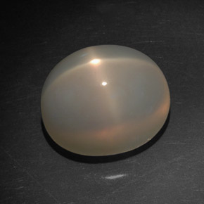 7.21캐럿 천연 크림 스타 문스톤, 투명한, 11.7×9.4 mm, 투명/반투명