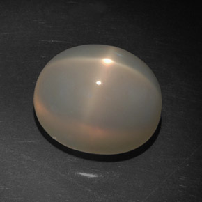 7.21캐럿 천연 크림 스타 문스톤, 투명한, 11.7×9.4 mm, 투명/반투명