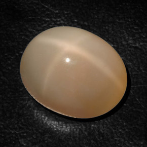 17.94캐럿 천연 크림 피치 스타 문스톤, 투명한, 17.3×14.3 mm, 투명/반투명
