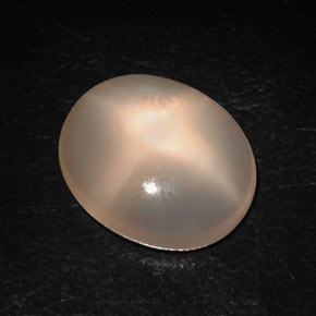8.87캐럿 천연 크림 피치 스타 문스톤, 투명한, 16.5×13.7 mm, 투명/반투명