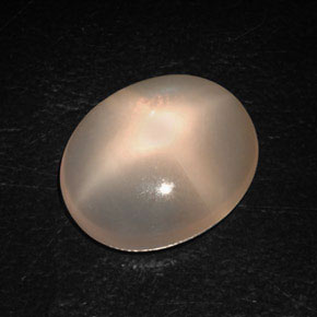 8.87캐럿 천연 크림 피치 스타 문스톤, 투명한, 16.5×13.7 mm, 투명/반투명