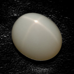 16.36캐럿 천연 크림 스타 문스톤, 투명한, 15.2×12.7 mm, 투명/반투명