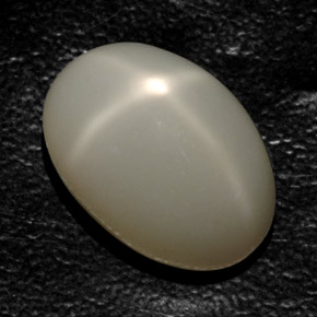 17.76캐럿 천연 크림 스타 문스톤, 투명한, 18×12.3 mm, 투명/반투명