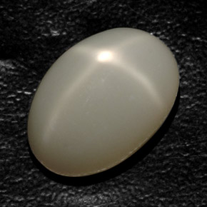 17.76캐럿 천연 크림 스타 문스톤, 투명한, 18×12.3 mm, 투명/반투명