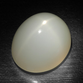 22.97캐럿 천연 크림 스타 문스톤, 타원형 컷, 17.8×15.2 mm, 투명한