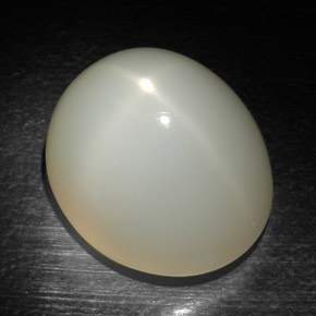 22.97캐럿 천연 크림 스타 문스톤, 타원형 컷, 17.8×15.2 mm, 투명한