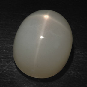 15.20캐럿 천연 밀키 화이트 스타 문스톤, 타원형 컷, 14.6×12.3 mm, 투명한
